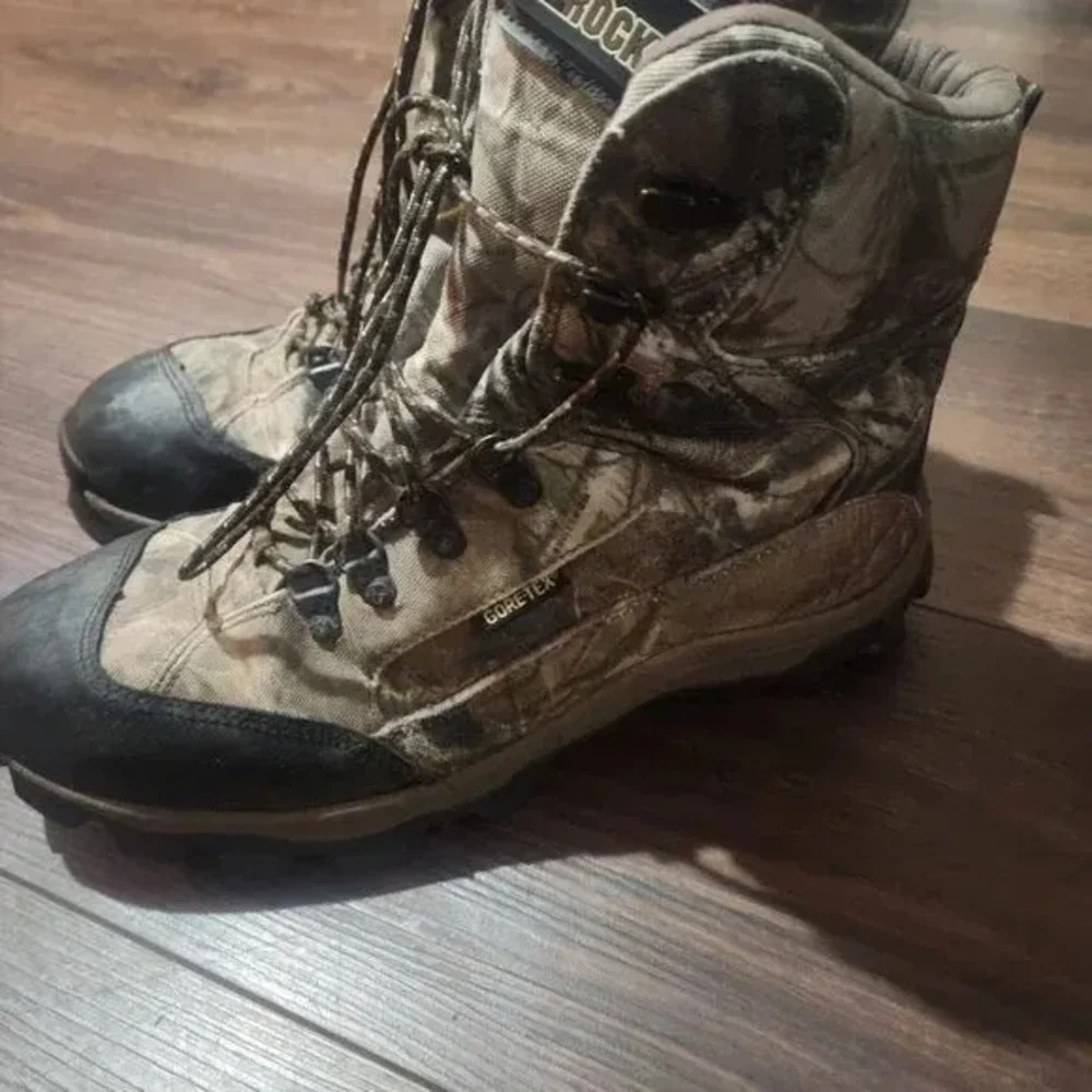 Rocky Lynx GTX Hunting Boots Mens‎ 13 Gore-Tex Camo Woodland Lace Up Waterproof
